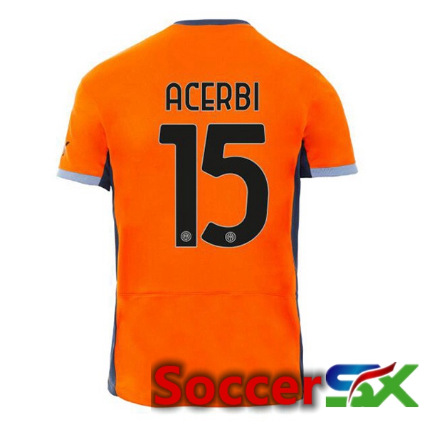 Inter Milan (ACERBI 15) Soccer Jersey Third Orange 2023/2024