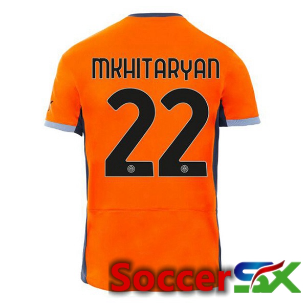 Inter Milan (MKHITARYAN 22) Soccer Jersey Third Orange 2023/2024