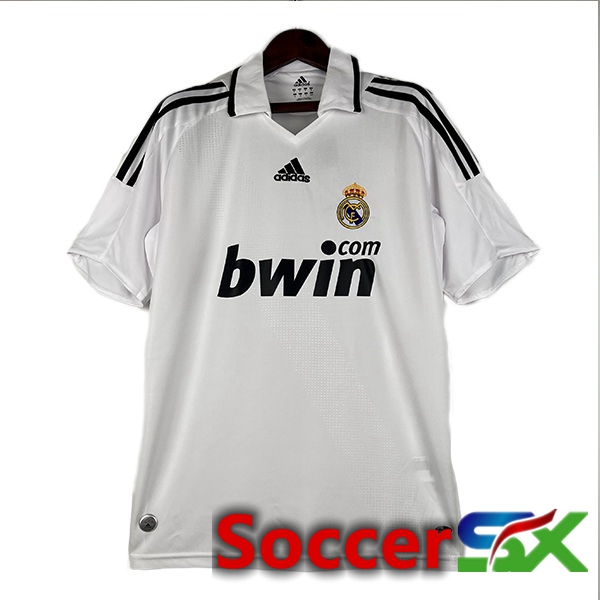 Real Madrid Retro Soccer Jersey Home White 2008-2009