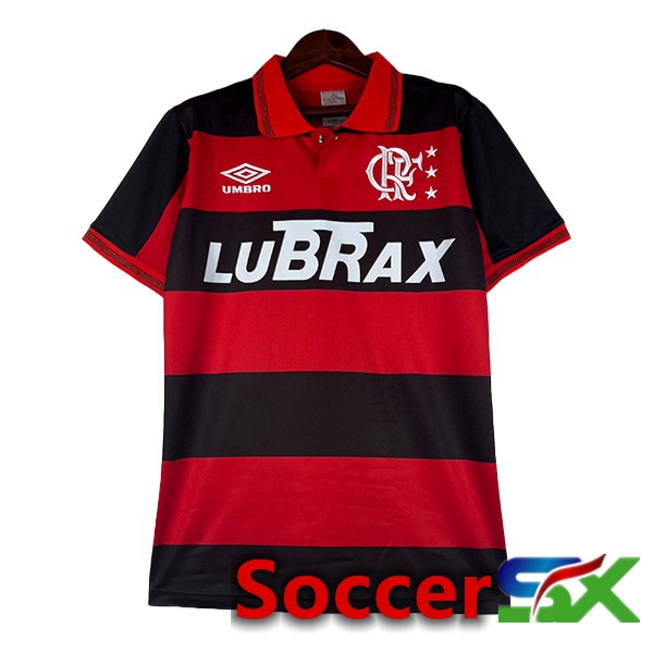 Flamengo Retro Soccer Jersey Home Red Black 1990
