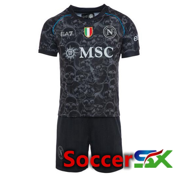 SSC Napoli Kids Soccer Jersey Halloween Black 2023/2024