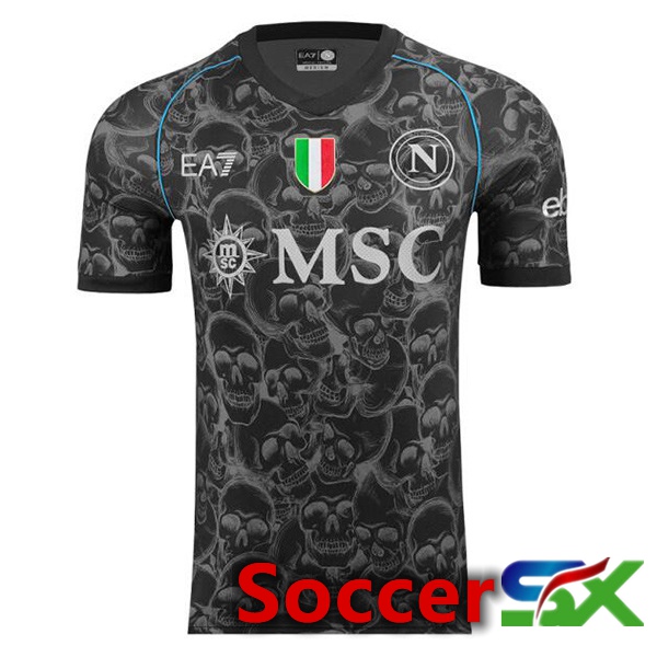 SSC Napoli Soccer Jersey Halloween Black 2023/2024