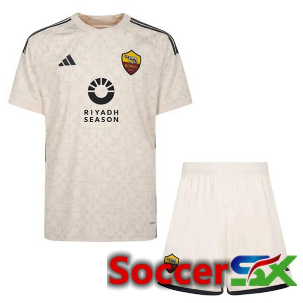 AS Roma Kids RIYADH SEASON Soccer Jersey Away Yellow 2023/2024