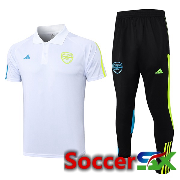 Arsenal Soccer Polo + Pants White 2023/2024
