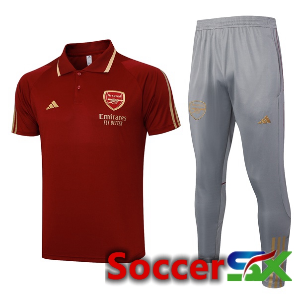 Arsenal Soccer Polo + Pants Red 2023/2024