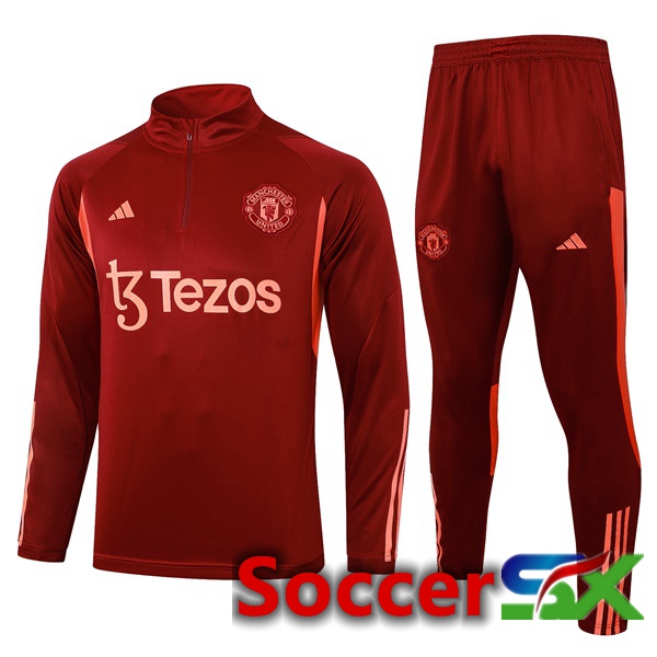 Manchester United Training Tracksuit Suit Red 2023/2024