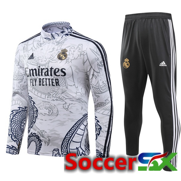 Real Madrid Training Tracksuit Suit White 2023/2024