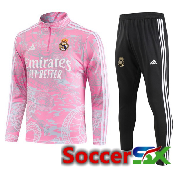 Real Madrid Training Tracksuit Suit Pink 2023/2024