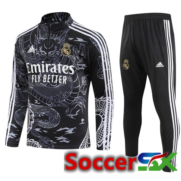 Real Madrid Training Tracksuit Suit Black 2023/2024