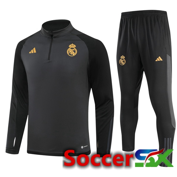 Real Madrid Training Tracksuit Suit Black 2023/2024