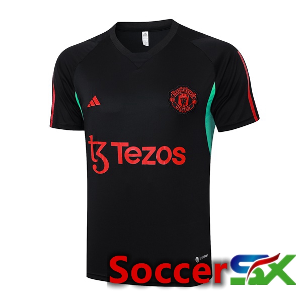 Manchester United Training T Shirt Black Red 2023/2024