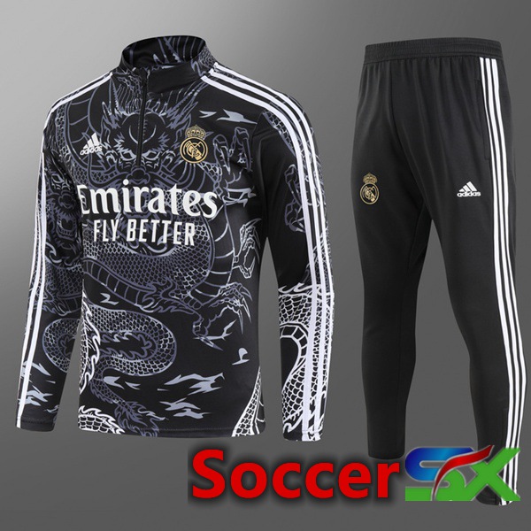 Real Madrid Kids Training Tracksuit SuitBlack 2023/2024