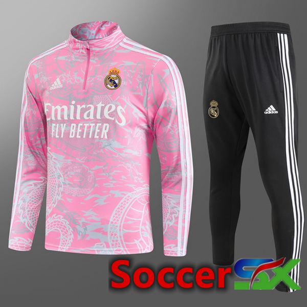 Real Madrid Kids Training Tracksuit SuitPink 2023/2024