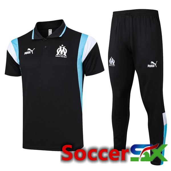 Marseille OM Soccer Polo + Pants Black 2023/2024