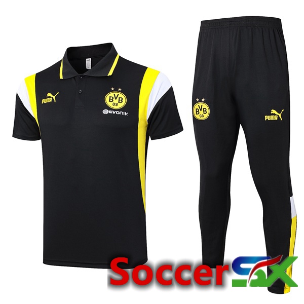 Dortmund BVB Soccer Polo + Pants Black 2023/2024