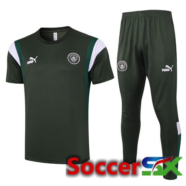 Manchester City Training T Shirt + Pants Green 2023/2024