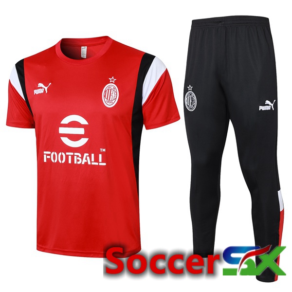 AC Milan Training T Shirt + Pants Red 2023/2024