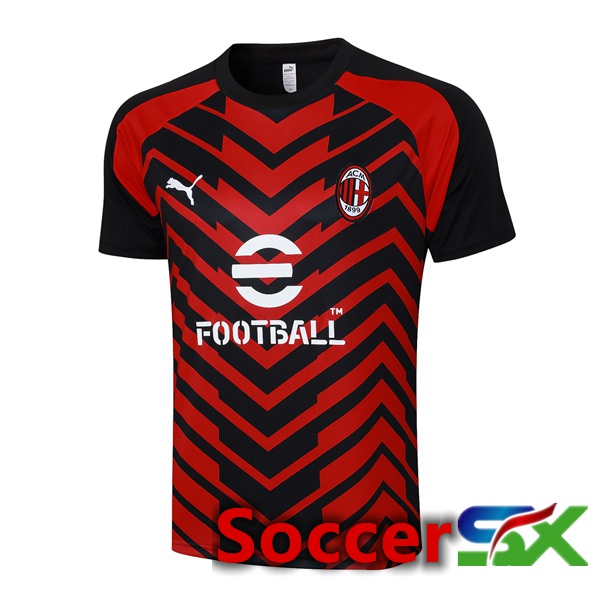 AC Milan Training T Shirt Black Red 2023/2024