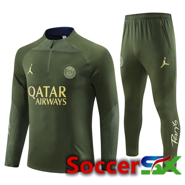 JORDAN Paris PSG Training Tracksuit Suit Green 2023/2024