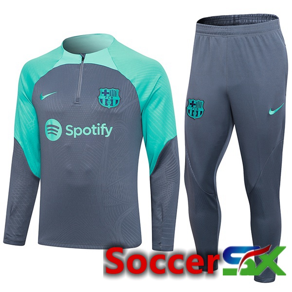 FC Barcelona Training Tracksuit Suit Grey Green 2023/2024