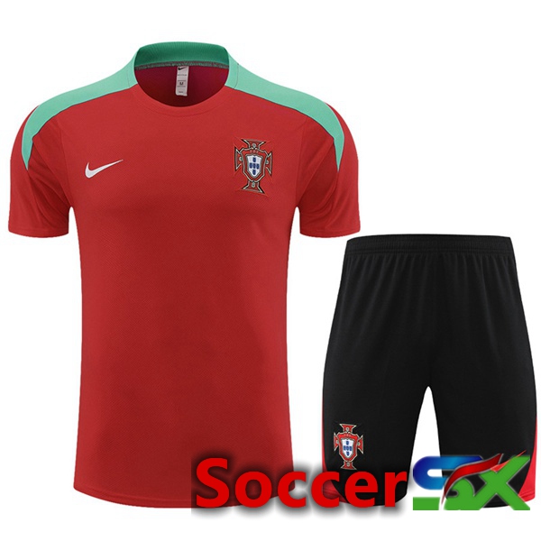 Portugal Training T Shirt + Shorts Red 2023/2024