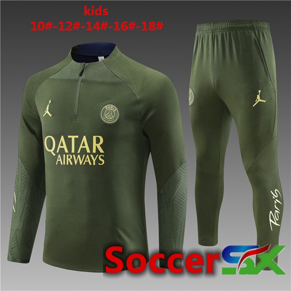 Paris PSG Kids Training Tracksuit SuitGreen 2023/2024