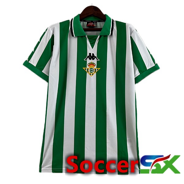 Real Betis Retro Soccer Jersey Home White Green 1993-1994