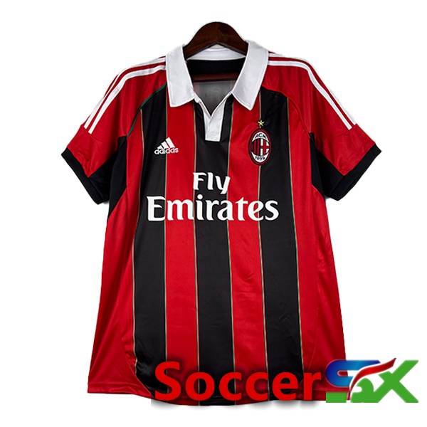 AC Milan Retro Soccer Jersey Home Red Black 2012-2013