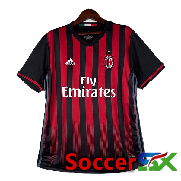 AC Milan Retro Soccer Jersey Home Red Black 2016-2017