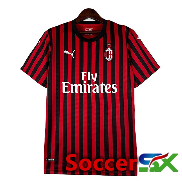 AC Milan Retro Soccer Jersey Home Red Black 2019-2020