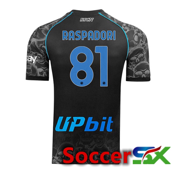 SSC Napoli (Giacomo Raspadori 81) Soccer Jersey Halloween Black 2023/2024