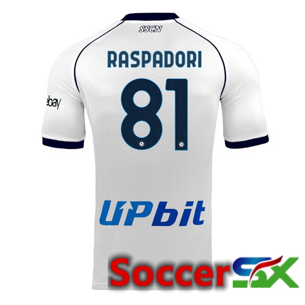 SSC Napoli (Giacomo Raspadori 81) Soccer Jersey Away White 2023/2024