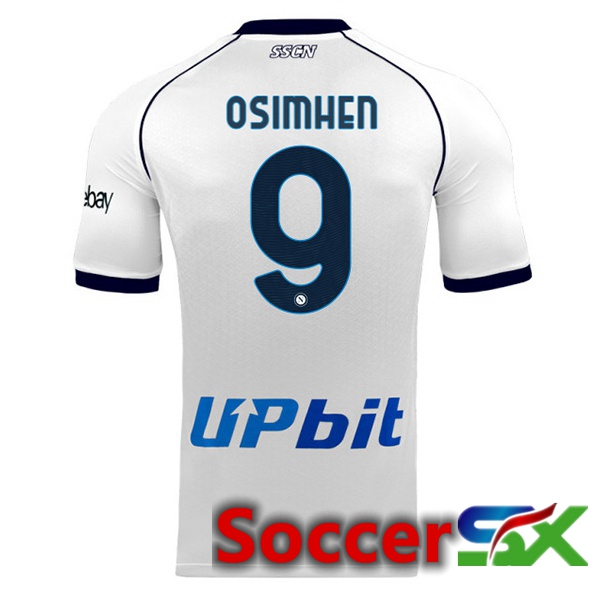 SSC Napoli (Victor Osimhen 9) Soccer Jersey Away White 2023/2024
