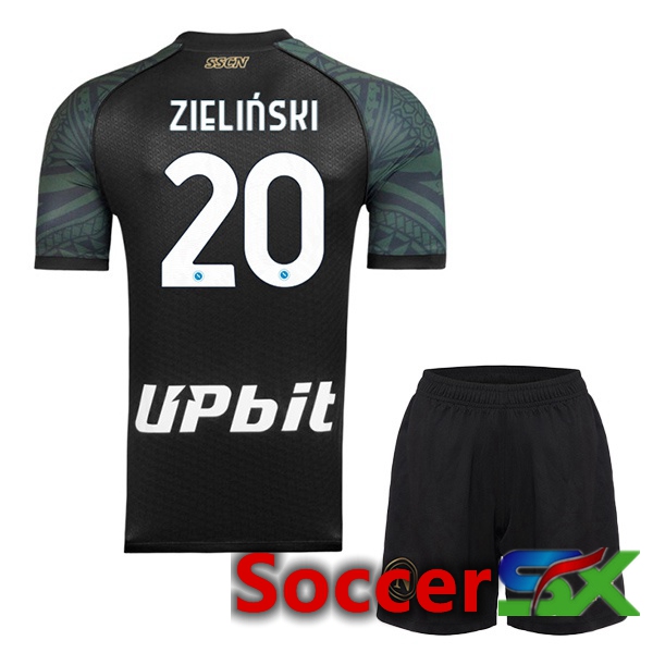 SSC Napoli (Piotr Zielinski 20) Kids Soccer Jersey Third Black 2023/2024