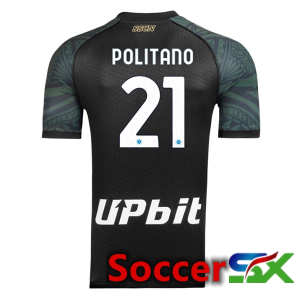 SSC Napoli (Matteo Politano 21) Soccer Jersey Third Black 2023/2024