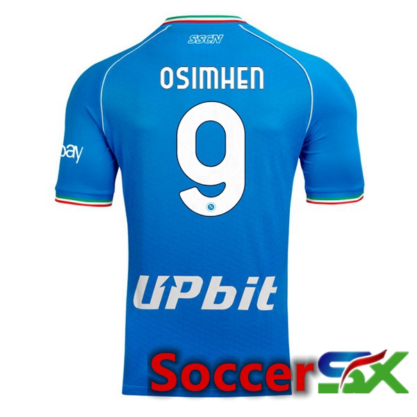 SSC Napoli (Victor Osimhen 9) Soccer Jersey Home Blue 2023/2024