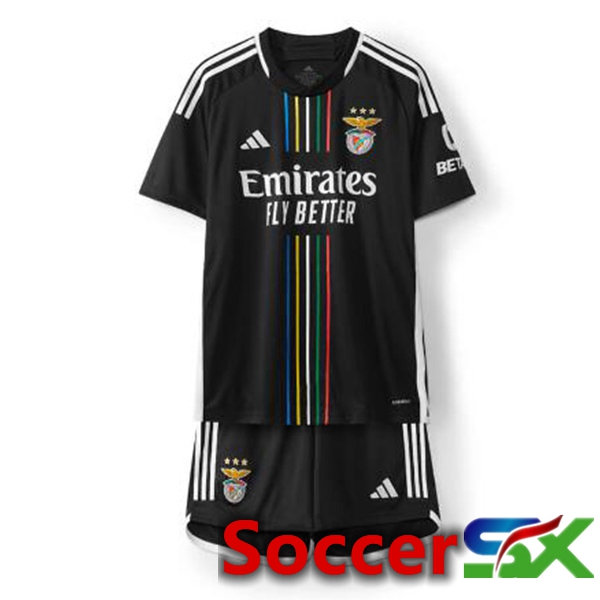 S.L Benfica Kids Soccer Jersey Away Black 2023/2024