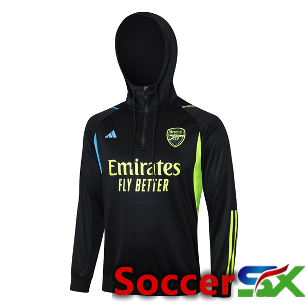 Arsenal Training Sweatshirt Hoodie Black 2023/2024