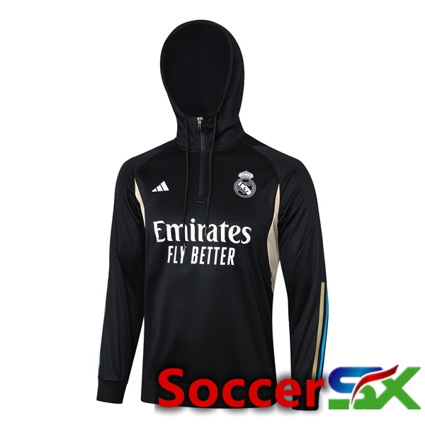 Real Madrid Training Sweatshirt Hoodie Black 2023/2024