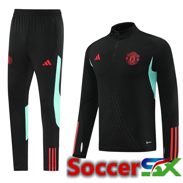 Manchester United Training Tracksuit Suit Black 2023/2024