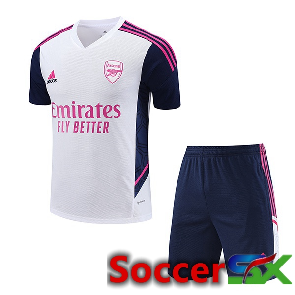 Arsenal Training T Shirt + Shorts White 2023/2024