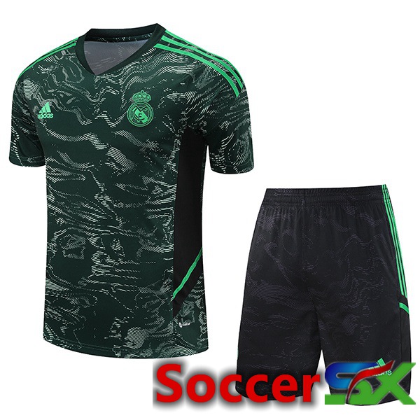 Real Madrid Training T Shirt + Shorts Green 2023/2024
