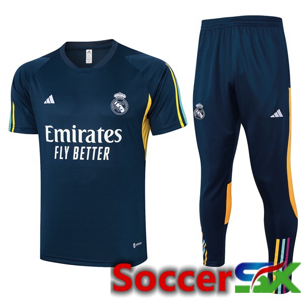 Real Madrid Training T Shirt + Shorts Blue Royal 2023/2024