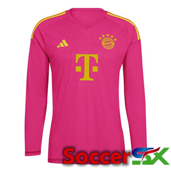 Bayern Munich Soccer Jersey Goalkeeper Long sleeve Pink 2023/2024