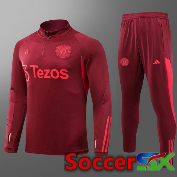 Manchester United Kids Training Training Jacket Suit Red 2023/2024