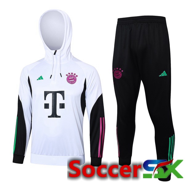 Bayern Munich Training Tracksuit Hoodie White 2023/2024