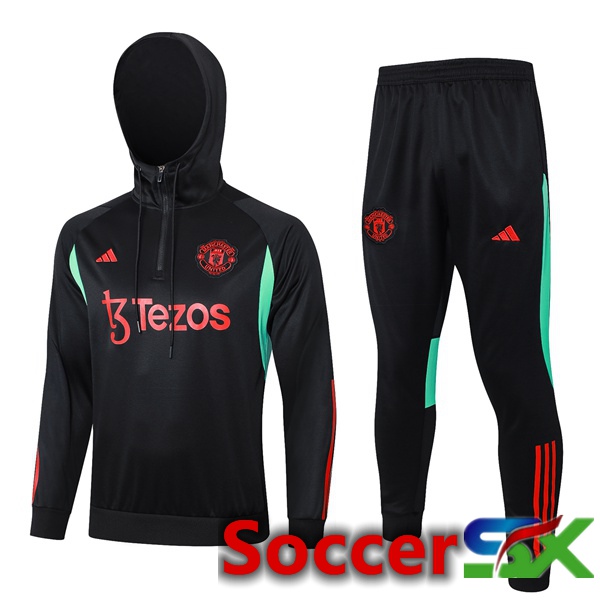 Manchester United Training Tracksuit Hoodie Black 2023/2024