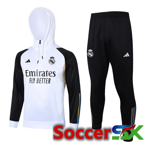 Real Madrid Training Tracksuit Hoodie White 2023/2024