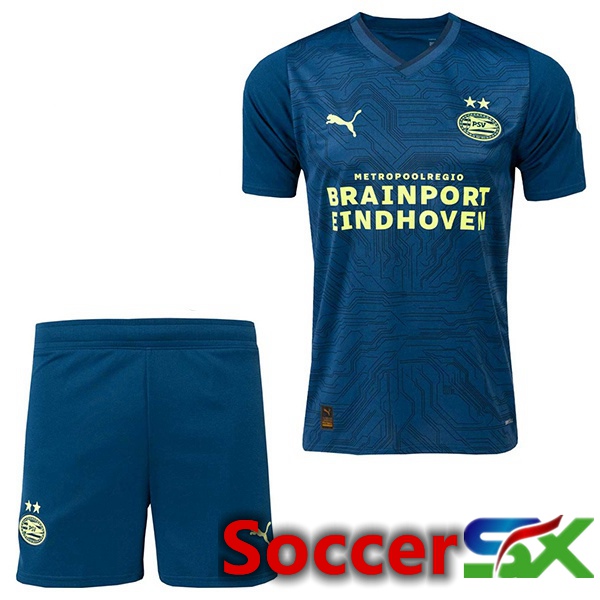 PSV Eindhoven Kids Soccer Jersey Third Blue Royal 2023/2024