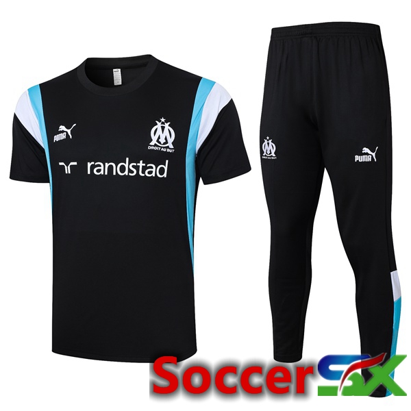 Marseille OM Training T Shirt + Shorts Black 2023/2024